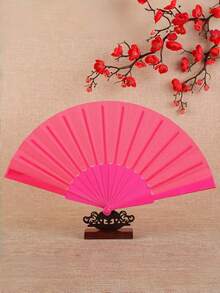 1/3pcs Purple & Multicolor Minimalist Foldable Hand Fan, Smooth Plastic Surface, Lightweight & Portable, Suitable For Weddings, Parties, Dance Performances And Summer Daily Use - Purple - View 10