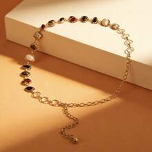 1条波西米亚风女士腰链，西部风腰带，女士腰带，金色腰带，女士西部风配饰，腰带，女士沙滩配饰，彩色虎眼石腰链，适合搭配连衣裙、裤子、衬衫，适合派对、海滩度假、节日礼物、生日礼物、音乐节等场合。 - 彩色 - 查看 2