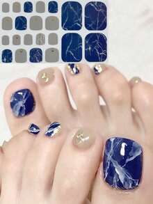 Nail Art Toe Stickers, Assorted Designs Including Glitter, Cartoon Hearts, Geometric Patterns, Solid Colors, Versatile Mixed Styles, Easy Application With Scraper - Multicolor - View 55