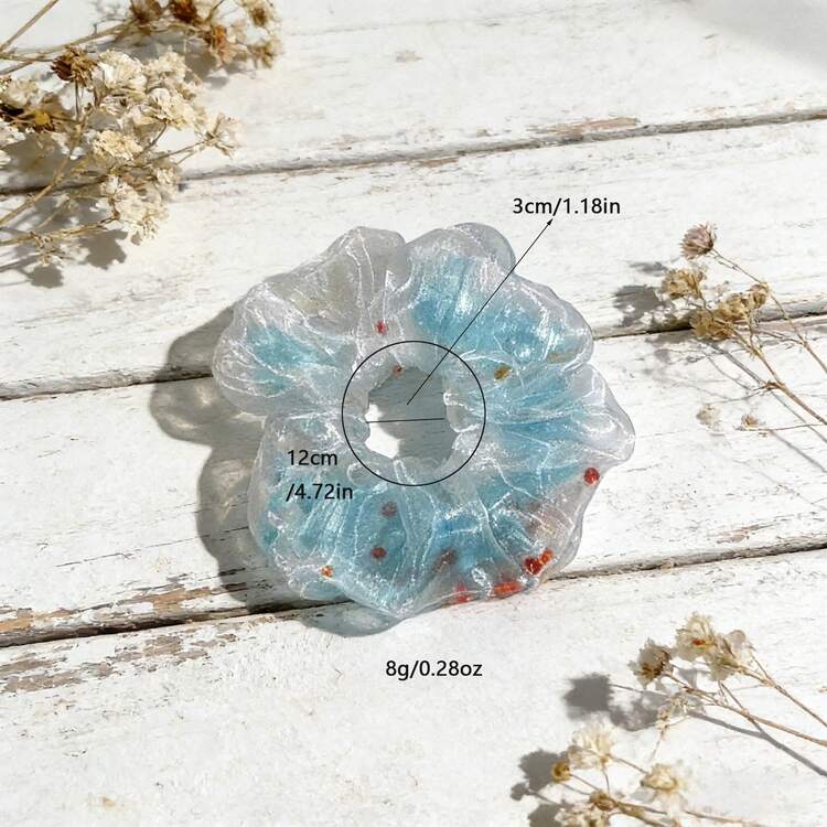 1 chiếc dây buộc tóc hình cá vàng màu xanh dương, thiết kế ánh sáng và bóng đổ. - Màu xanh nhạt - Xem 5