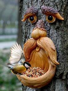 Outdoor Tree Face Decor, Tree Art, Outdoor Tree Decoration, Tree Stump Decor, Tree Trunk Face, Outdoor Tree Decoration, Tree Face Decor, Outdoor Tree Face Decor, Tree Eyes - Multicolor - View 2