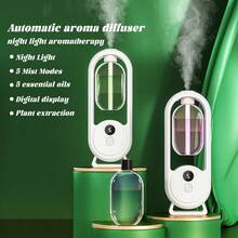 Automatic Aroma Diffuser With Night Light - 5 Mist Modes, Digital Display, Suitable For Home Decor, Bedroom And Office Essential Oil Diffuser - White - View 4
