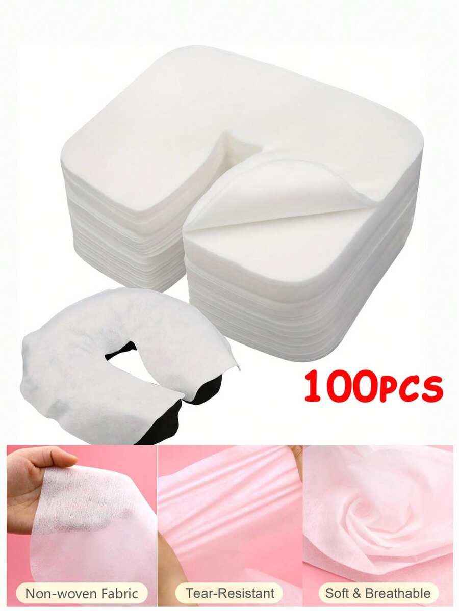 100 chiếc/gói, bọc gối tựa đầu dùng một lần không dính, siêu mềm cho bàn massage SPA, kích thước 14,2" x 10,6"