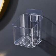 1pc Transparent Wall-Mounted Kitchen Spice Rack, No Drilling Needed Onion Ginger Garlic Storage Rack, Seasoning Compartment Storage Basket, Bathroom Multi-Function Compartment Storage Box For Cosmetics & Toiletries - Transparent Kitchen Storage Box - View 13