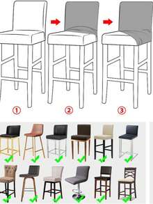 TIANWOWO Bộ 1/4/6 chiếc bọc ghế ăn dặm, bọc ghế quầy bar, bọc ghế ăn, bọc ghế co giãn in họa tiết, có thể tháo rời. - YHZDT02 - Xem 6