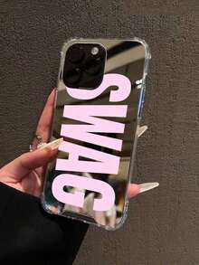 Vintage SWAG Letter Print Shockproof Mirror Phone Case Compatible With IPhone 13/11/17/17pro/16/14/15/15pro/15 Plus/15 Promax/7plus/8plus/X/Xs Max/Xr/11pro/12pro/13pro/14pro/12mini/13mini/11promax/12promax/13promax/14promax/14plus/17pro Max/17Air/6/6s Plus/7/8/16Pro/16plus/16promax/Se2/17promax And Galaxy/A54/A14/A12/A13/A15/A32/A33/A24/A52S/S20/S21/S22/S23/S24/S23Plus/S24ultra/S25/A15/A33/A23/S26/S26+/S26ultra - Kiểu 1 (1 chiếc) - Xem 7