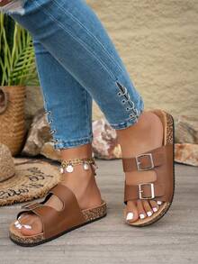 2026 荔枝纹经典款勃肯鞋，男女通用，经典百搭，时尚有型，金属搭扣，5 种可调节尺码，适合不同脚宽和脚厚。 - 摩卡棕 - 查看 4