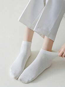 7双男女纯色春秋季简约百搭大码时尚短袜（随机发货） - 彩色 - 查看 3