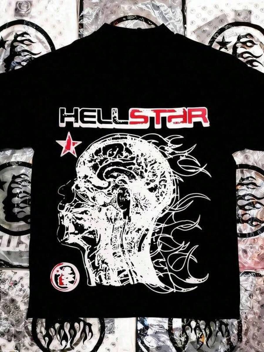 Hellstars Brain Silhouette Vintage Graphic T-Shirt,180g 100% Cotton,Round Neck Short Sleeve,Black Streetwear Essential For Summer Going Out,Unisex Style Women Clothes,Mens Clothes,Boys Clothes,Kids Girls Clothing,Tops For Women,Spring Tops,Spring Outfits For Women,Summer Clothes,Black Top,Cute Tops,Graphic Tee,Summer Outfits For Girls,Boy Clothes For Kids,Tween Girl Clothes,Tween Summer Clothes,Cute Tops,Graphic Tee,Teen Girl Summer Clothes,Tween Summer Clothes,Funny T Shirt Emo, 2000s Style Breathable Streetwear Style T-Shirt, Loose Short Sleeves, Crew Neck, A Casual Shirt Suitable For All Seasons, Perfect For Fitness And Leisure Occasions (Machine Washable). - Black - View 1