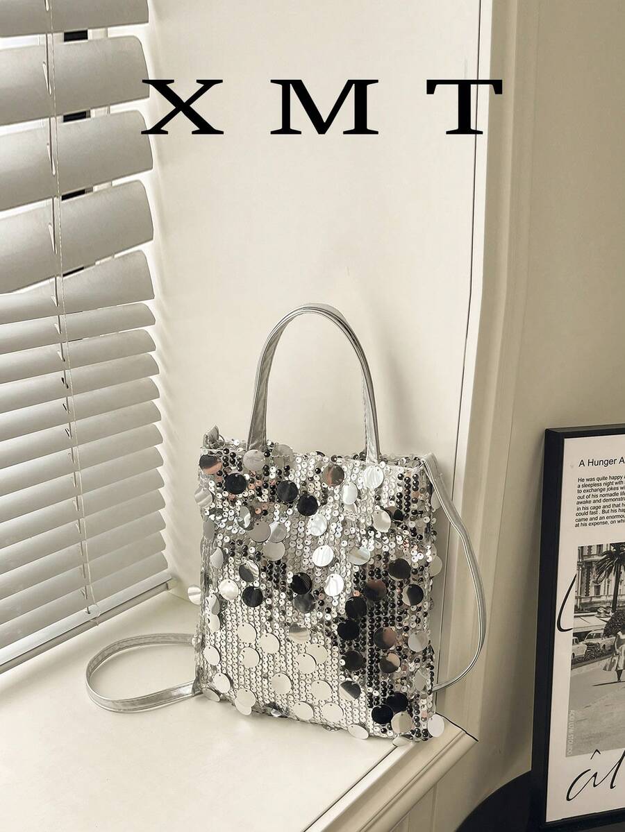 1 chiếc túi cầm tay PVC đính sequin chần bông, túi xách đính sequin, túi đeo vai, ví đựng tiền xu và điện thoại đính sequin lấp lánh thời trang, túi dự tiệc cho nữ, túi đeo vai dây xích mới, túi đeo vai thời trang đính sequin lấp lánh, thích hợp cho phụ nữ tham dự tiệc chiêu đãi và các buổi liên hoan.