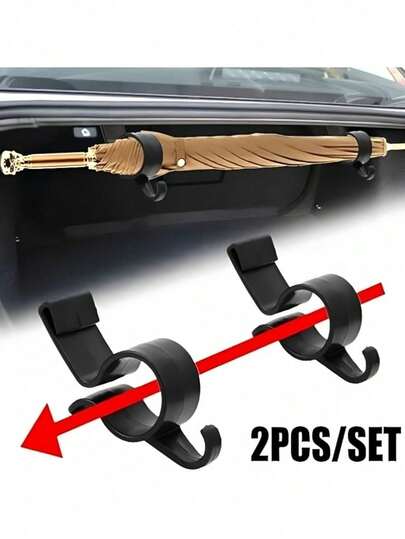 2세트 헤비 듀티 자동차 우산 및 가방 홀더 - Isofix 설치, 미끄럼 방지 베이스, 대부분의 차량, 트럭, SUV에 적합 - 우산, 가방, 열쇠 및 전화용 정리함 - 쉬운 설치 자동차 인테리어 액세서리, 차량 내 보관 솔루션