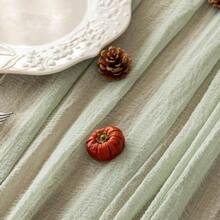 1pc Sage Green Table Runner Spring Decor Cheesecloth Rustic Boho Cheese Cloth Runner For Wedding Bridal Shower Sheer Gauze Centerpiece Spring Home Decorations, Lightweight Gauze Tablecloths Ideal For Sophisticated Centerpieces And Seasonal Event Decoration - 綠色 - 查看 2