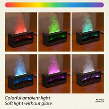 3D Flame Aroma Diffuser, Color Ambient Lighting With Remote Control, Ultrasonic Aromatherapy Humidifier, Suitable For Office, Bedroom, Holiday Gift, Power: 5W - 迷你款 - 查看 6