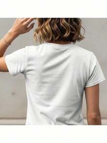 Camiseta Blusa Feminina Estampada Economize Agua, Beba Cerveja Estilosa 100% Algodão  Promoção - Branco - Visão 3