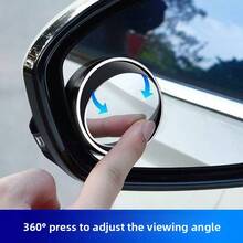 2pcs High Definition Wide Angle Blind Spot Rearview Mirror, Convex Suction Cup Adjustable Frameless Design, Black/Silver/White ABS - A - View 7