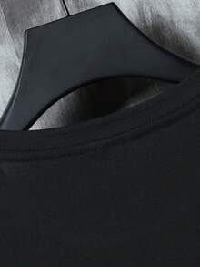 Camiseta de Hombre Casual y Moderna con Estampado Gráfico de Astronauta Lunar, Cómoda, de Cuello Redondo y Manga Corta, Ropa Holgada de Talla - Negro - Ver 6