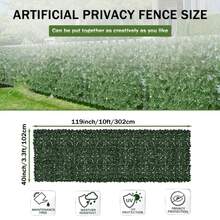 2 PCS Artificial Ivy Privacy Screen, 119 X 40 Inch Realistic Faux Greenery Wall, Faux Hedge Panels Green Vines Decor, Weather Resistant Privacy Fence, Easy Install For Patio Balcony Apartment Outdoor Garden Decoration - 2 pcs - View 4