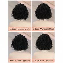 14 Inch African Curly Bob Wig - Heat Resistant Synthetic Small Wavy Style, Natural Look, Full Voluminous Curls, Suitable For Daily Or Special Occasions, Daily Wig Wear | African Style | Synthetic Wig - Black - View 8
