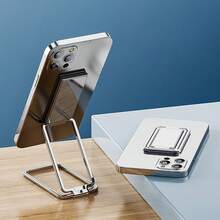 1pc Alloy Mini Foldable Stand Metal Rectangular Ring Holder, Multifunctional Rotatable Metal Foldable Phone Stand, Tiltable & Adhesive For IPhone, Android Phones, Phone Accessory, Phone Charm, Mother's Day Birthday Gift For Mom - Multicolor - View 10