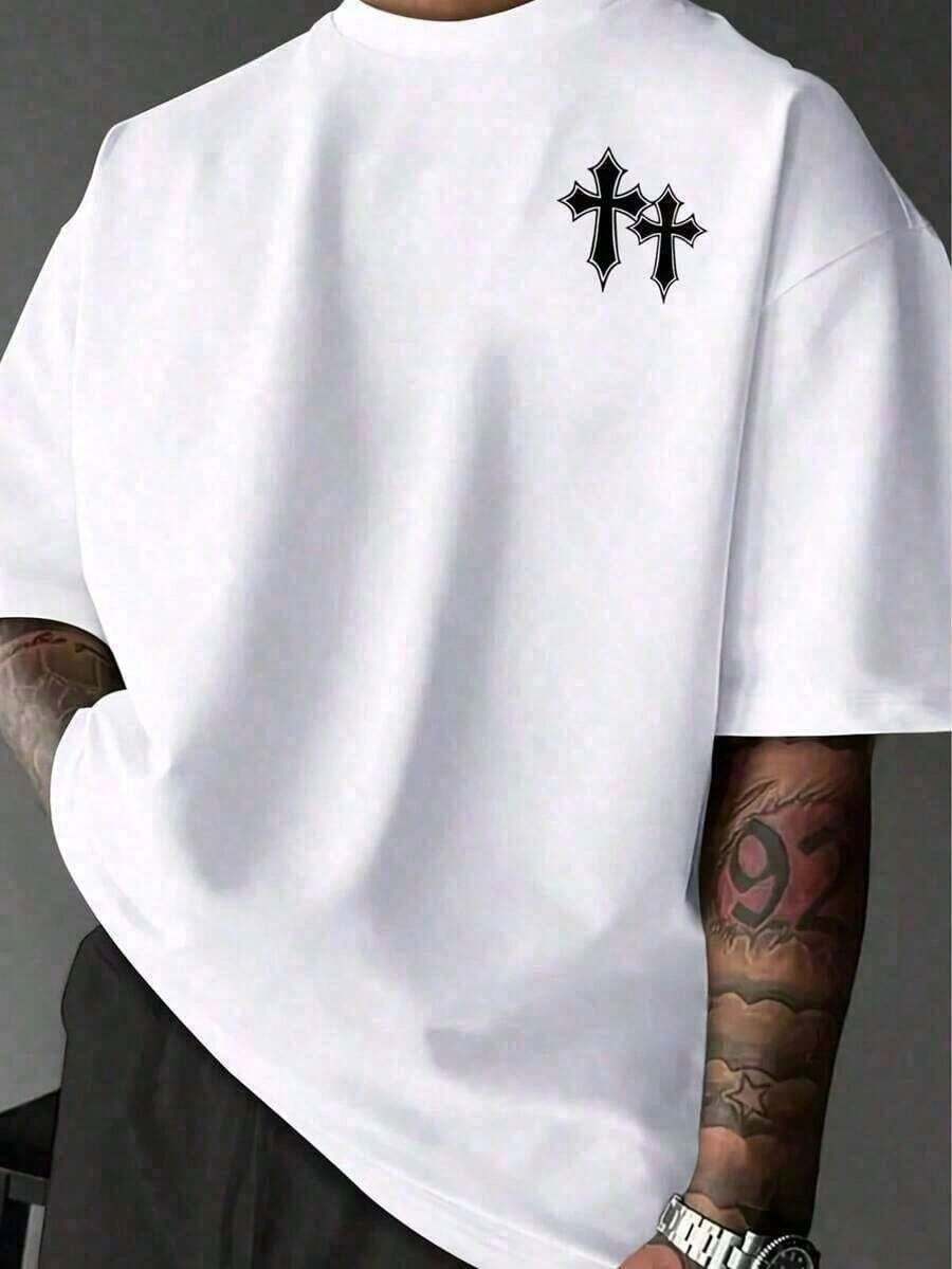 Camiseta de manga corta casual para hombre y mujer con tops moda, letras gráfico, estampado modern, impresión, redondo,deportiva, verano, para hacer ejercicio, correr, ropa de pareja para equipos,para uso diario, salir, ocio, deportes, escorts, viajes, reuniones familiares y otras ocasiones de estilo Streetwear, Hip Hop, Rock y Rap - Blanco - Ver 1