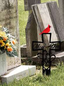 1pc Grave Cross Reaper Flower Decor Garden Yard Stake - Courtyard Plugin - View 6