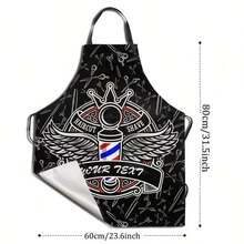 1件专业大号理发披肩 - 含按扣、剪刀和梳子图案，男女通用成人黑色美发沙龙披肩；男士防水美发披肩 - 彩色 - 查看 2