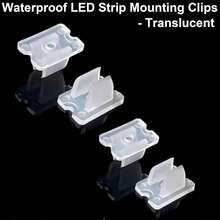 Waterproof LED Strip Light Mounting Clips - Transparent, Suitable For 5mm-6mm LED Strip Lights, Includes Screws - Transparent - View 4
