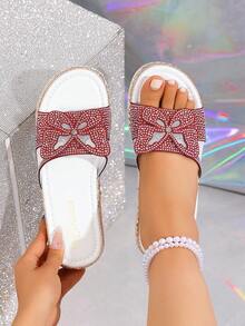 Dép xăng đan đế dày dệt kiểu Bohemian mới năm 2026, dép đi biển. - Đỏ - Xem 2