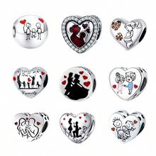 心形吊坠串珠套装，以家庭和爱为主题，适合制作手链 - 浪漫温馨的家庭设计 - 彩色 - 查看 1