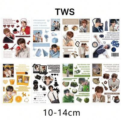 8pcs Honkai: Star Rail Character Decal Stickers, Waterproof Collage Material 8pcs K-Pop Boy Group Graffiti Decal Stickers, Waterproof Collage Material