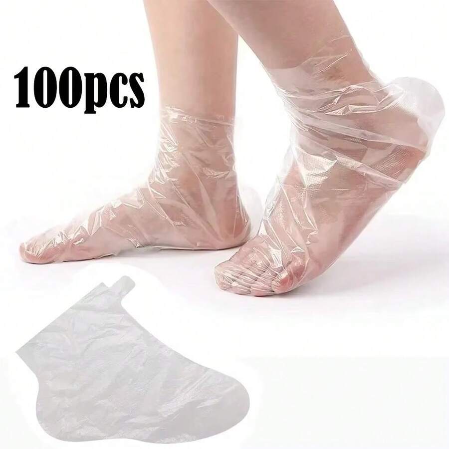 100 chiếc vớ dưỡng ẩm dùng một lần, túi ngâm chân bằng nhựa PE, dụng cụ chăm sóc và trị liệu chân. - 100 chiếc - Xem 1