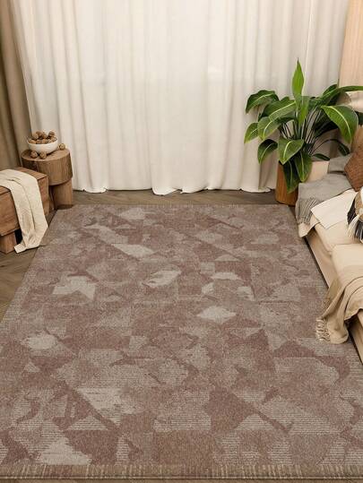 1 pezzo di tappeto decorativo per il soggiorno con stampa minimalista di colore marrone rossastro chiaro, stile moderno minimalista astratto, in materiale soffice e confortevole, facile da mantenere, con fondo antiscivolo, adatto per ingresso, camera da letto, soggiorno, bagno, cucina, sala da pranzo, ufficio, decorazione della stanza e zerbino, per celebrazioni festive.