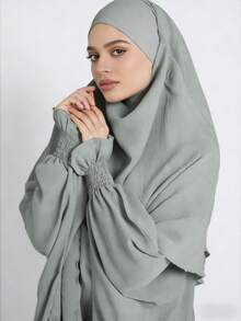 两件套女士祈祷服套装，长袖宽松长袍，祈祷头巾，适合节日、海滩、度假等场合。 - 彩色 - 查看 23