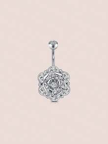 CIZME 1 chiếc khuyên rốn hình trái tim và hoa thanh lịch, cỡ 14G, dài 1.6mm, kiểu dáng tối giản, thích hợp cho nữ, kiểu dáng treo, làm từ thép không gỉ 316L, lý tưởng cho xỏ khuyên rốn hàng ngày, đi biển, nghỉ lễ, hoạt động thể thao, dành cho thanh thiếu niên. Chất liệu cao cấp, không bị xỉn màu, được đánh bóng kỹ lưỡng. - Bạc - Xem 31