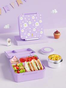 Meoky Bento Lunch Box With 9oz Soup Container, 4-Compartment Lunch Box Set, Reusable Food Storage Container For Meal Prep, Office, Travel & Picnic - Multicolor - View 11
