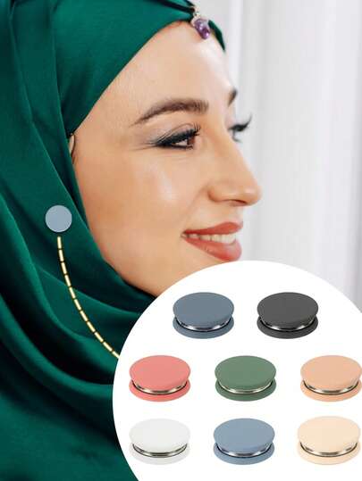 No-Sew Clothing Clips, Multi-Functional Flat Round Garment & Scarf Clips - No-Sew Adjustable Buckle, Suitable For Sweaters, Coats, Dresses, Headscarves