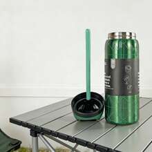 Owal'aWater Bottle 32oz,Multiple Colors Are Available,With Straw,Heat Preservation Time More Than 24 Hours, Cold And Hot Water Can Be Insulated, Can Make Coffee, Frozen Drinks, Beautiful Appearance, Exquisite Workmanship, Suitable For Camping, Work, Indoor Use. - Elphaba-32oz - 查看 2