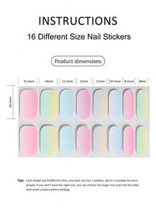 16 miếng dán móng tay dạng gel màu nude, bán khô, không cần đèn UV, chất lượng salon, bền lâu. - Nhiều màu - Xem 4