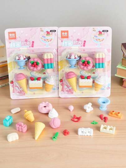 These Creative Ice Cream-Shaped Erasers Are Very Suitable As School Supplies, Office Gifts, Or Prizes.