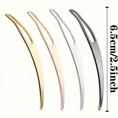 4件套假发脏辫钩针套装 - 金属编织造型工具，发饰（金色、银色、玫瑰色、黑色）4色组合套装