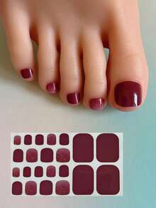 Nail Art Toe Stickers, Assorted Designs Including Glitter, Cartoon Hearts, Geometric Patterns, Solid Colors, Versatile Mixed Styles, Easy Application With Scraper - Multicolor - View 33