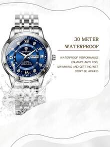 BINBOND B7169 Top Luxury Fashion Business Women's Quartz Watch, 30M Water Resistant, Day Date Calendar, Sports Ladies Wristwatch - Navy Blue - View 9