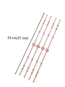 4 Pcs Silicone Pacifier Clip, Soft Straps Teething Chain Adjustable Infant Nipple Holder Dummy Clip Stroller Baby Accessories - Burnt Orange - View 2