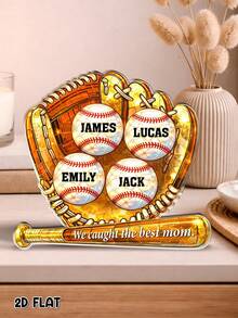 Catygift Adorno de béisbol personalizado, adorno personalizado con tema familiar, regalo para mamá de béisbol, adorno con nombre personalizado, regalo navideño para amantes del béisbol - Como se muestra - Ver 4