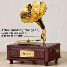 Kotak Musik Gramofon Kreatif Model Retro - Hadiah Ulang Tahun untuk Wanita, Dekorasi Meja - Gramofon Kecil 8329 - 8329 - View 2