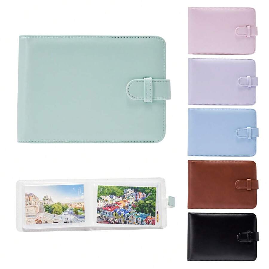 1 Piece 40 Pages 6 Inch PU Leather Cover Solid Color Photo Album, Suitable For 6 Inch Large Photos, 1 Piece 6 Inch Plastic Packaging Scrapbook, Back To School Season, Large Instant Camera Album, Back To School Supplies, Christmas And New Year Gift, Wedding Album, Valentine's Day Album For Collecting And Preserving Various 6 Inch Photos And Postcards - Multicolor - View 1