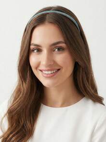 1pc 7mm Width Full Rhinestone Slim Headband, Multi-Color Options, Luxury Sparkling Rhinestone Design, Metal Headband Fits Comfortably Without Slipping, Suitable For Daily Commute, Party, Wedding And Other Occasions, A Versatile And Exquisite Hair Accessory For Women To Create Stylish Looks Travel Accessories Hair Band Hair Hoop - Multicolor - View 3