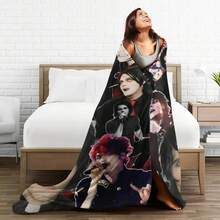 G-Gerard Way MCR Soft Blanket  Novelty Travel Office Throw Blanket Couch Chair Flannel Bedspread Sofa Bed Cover - 紅白色 - 查看 5