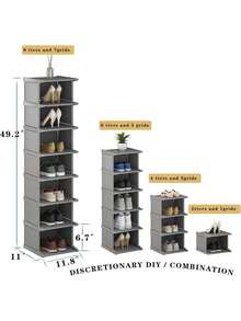 12-Tier Narrow Shoe Rack, Tall And Slim Shoe Organizer, Small Space Vertical Shoe Shelf, Suitable For Entryway, Hallway, Closet, Corner, Bedroom And Garage, 44585485 - 橄欖綠 - 查看 2