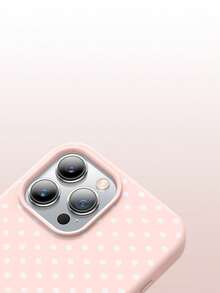 1个时尚简约白色波点图案液态硅胶软手机壳，防震保护套，兼容苹果11/12/13/14/14Plus/15/15Plus/16/16Plus/17/17Pro - 彩色 - 查看 6